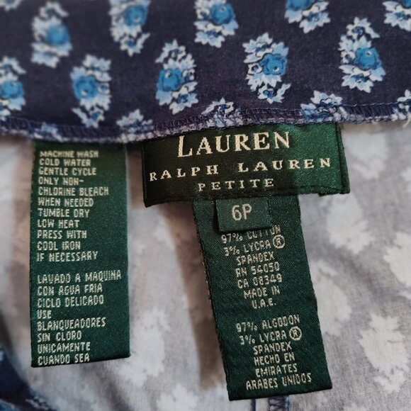 Ladies Petite SZ 6P Lauren Ralph Lauren Blue Capris - Picture 4 of 4